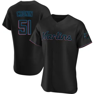 Men's Authentic Black Declan Cronin Miami Marlins Alternate Jersey