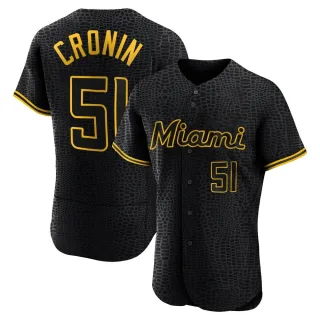 Men's Authentic Black Declan Cronin Miami Marlins Snake Skin City Jersey