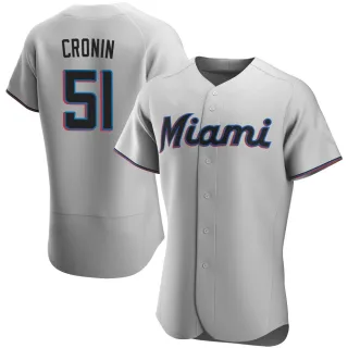 Men's Authentic Gray Declan Cronin Miami Marlins Road Jersey