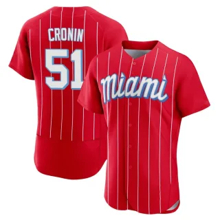 Men's Authentic Red Declan Cronin Miami Marlins 2021 City Connect Jersey