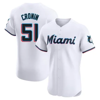 Men's Elite White Declan Cronin Miami Marlins Home Jersey