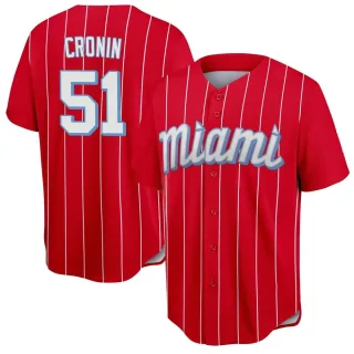 Men's Replica Red Declan Cronin Miami Marlins 2021 City Connect Jersey