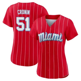 Women's Authentic Red Declan Cronin Miami Marlins 2021 City Connect Jersey
