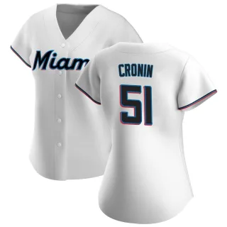 Women's Authentic White Declan Cronin Miami Marlins Home Jersey