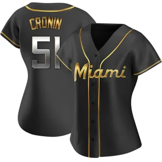 Women's Replica Black Golden Declan Cronin Miami Marlins Alternate Jersey