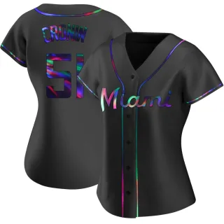 Women's Replica Black Holographic Declan Cronin Miami Marlins Alternate Jersey