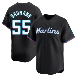 Youth Limited Black Mike Baumann Miami Marlins Alternate Jersey