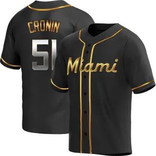 Youth Replica Black Golden Declan Cronin Miami Marlins Alternate Jersey